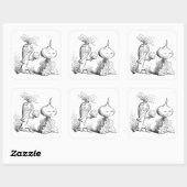 Sticker Carré Ensemble d'autocollants Carré "Proposition végétal (Feuille)