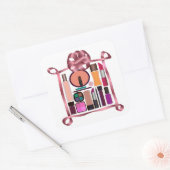 Sticker Carré Ensemble de cosmétiques (Enveloppe)