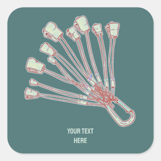 Sticker Carré Ensemble de fils d'escalade rocheux (Devant)