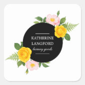 Sticker Carré Ensemble pour Salon de Beauté Couronne Florale Min (Devant)