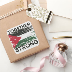 Sticker Carré Ensemble un soutien solide Palestine