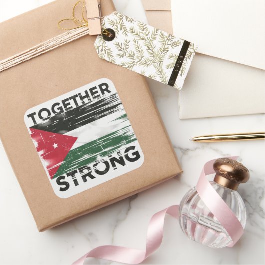 Sticker Carré Ensemble un soutien solide Palestine (Cadeaux)