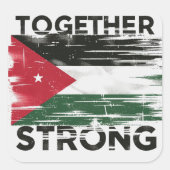 Sticker Carré Ensemble un soutien solide Palestine (Devant)