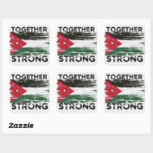 Sticker Carré Ensemble un soutien solide Palestine (Feuille)
