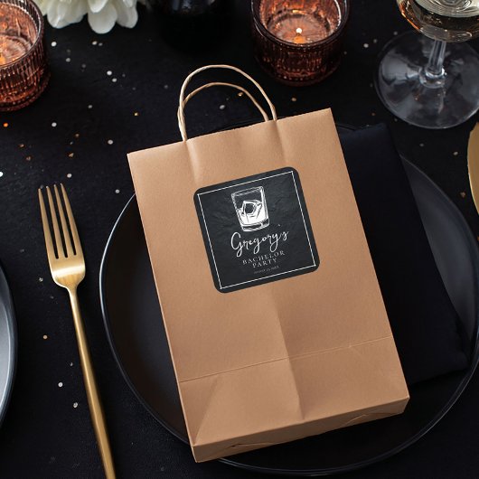 Sticker Carré Enterrement de vie de garçon moderne élégant