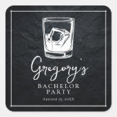 Sticker Carré Enterrement de vie de garçon moderne élégant (Devant)