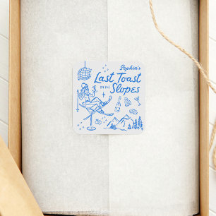 Sticker Carré Enterrement de vie de jeune fille au ski : dernier