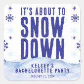 Sticker Carré Enterrement de vie de jeune fille flocon de neige  (Devant)