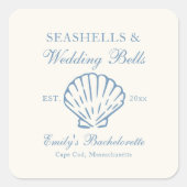 Sticker Carré Enterrements de vie de jeune fille Coquillages et  (Devant)