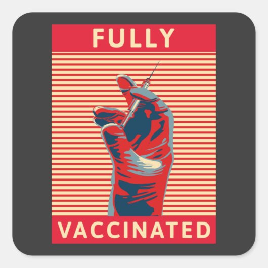 Sticker Carré Entièrement Vacciné (Devant)