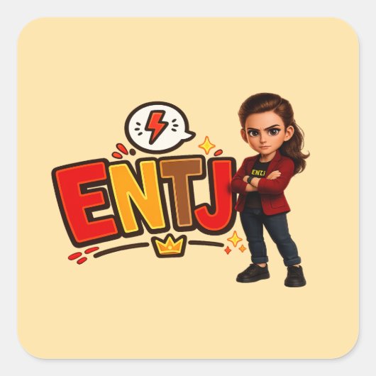 Sticker Carré ENTJ — A Conquistadora Visionária (Devant)