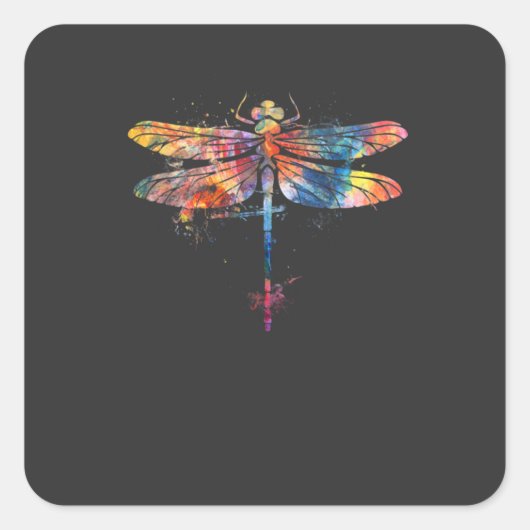 Sticker Carré Entomology Insects Dragonfly (Devant)