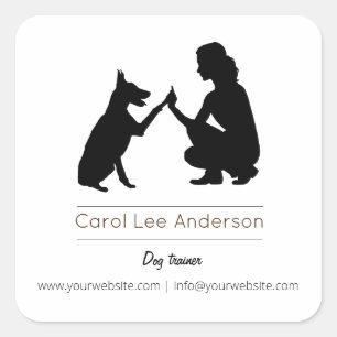 Sticker Carré Entraîneur de chiens / Entraînement de chiens