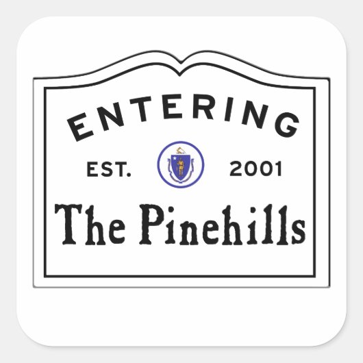 Sticker Carré Entrée Pine Hills Plymouth MA (Devant)