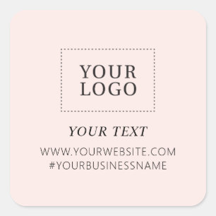 Sticker Carré Entreprise au logo rose Merci Emballage personnali