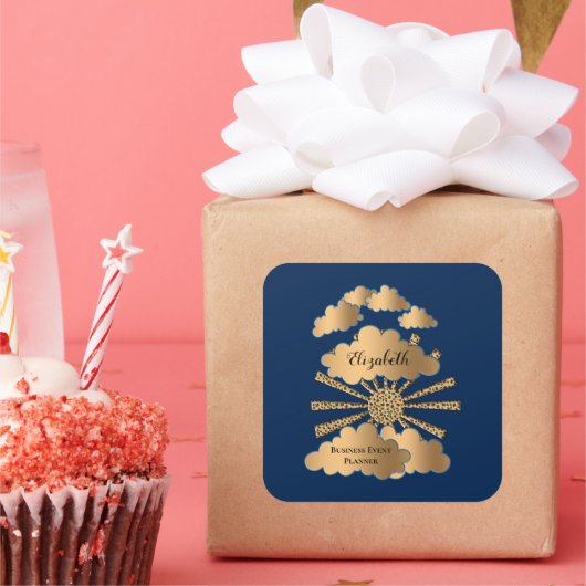 Sticker Carré Entreprise Black Gold (Fête)