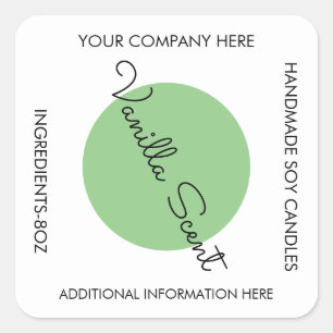 Sticker Carré Entreprise de bougies artisanales fait main nettoy