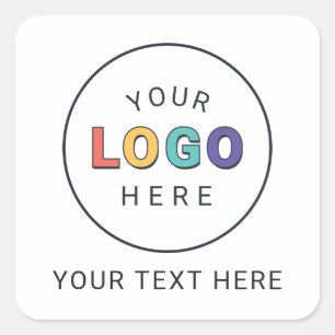 Sticker Carré Entreprise de logo et de texte personnalisés