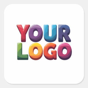 Sticker Carré Entreprise de logo et de texte personnalisés simpl