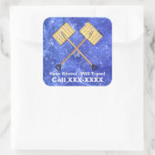 Sticker Carré Entreprise de tournage de neige (Sac)