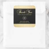 Sticker Carré Entreprise Merci Or Noir | Ajouter un LOGO (Sac)