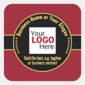 Sticker Carré Entreprise Noir, Or, Rouge - Impression profession (Devant)