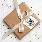 Sticker Carré Entreprise QR Code promotionnel Blanc