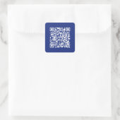 Sticker Carré Entrer l'URL Généré instantanément Code QR | bleu  (Sac)