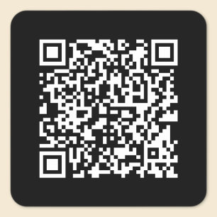 Sticker Carré Entrez l'URL et créez un code QR scannable Noir
