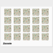 STICKER CARRÉ ENVELOPE SEAL : WILLIAM MORRIS : JASMINE (Feuille)