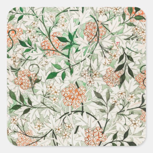 STICKER CARRÉ ENVELOPE SEAL : WILLIAM MORRIS : JASMINE (Devant)