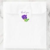 Sticker Carré Enveloppe cadeau florale pourpre (Sac)