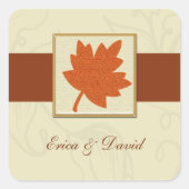 Sticker Carré enveloppe d'automne (Devant)