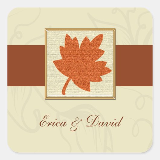 Sticker Carré enveloppe d'automne (Devant)