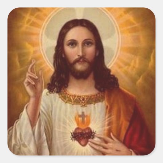 Sticker Carré Enveloppe Jésus (Devant)