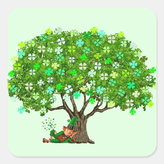 Sticker Carré Enveloppe Lucky Leprechaun (Devant)