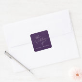 Sticker Carré Enveloppe Mariage violet délicate (Enveloppe)