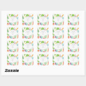Sticker Carré Enveloppe motif de semence d'aquarelle (Feuille)