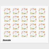 Sticker Carré Enveloppe motif de semence d'aquarelle (Feuille)