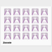 Sticker Carré Enveloppe violette Lilac Fête des mariées (Feuille)