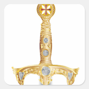 Sticker Carré Épée d'un chevalier Templar