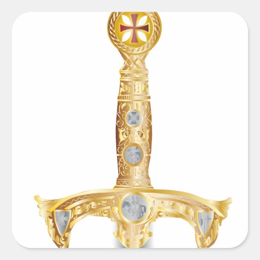 Sticker Carré Épée d'un Temple de Chevalier (Devant)