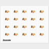Sticker Carré Éperche de Noël d'or - Arbre de fête (Feuille)