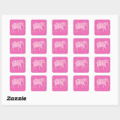Sticker Carré Ephène de mer - rose glacé et fuchsia (Feuille)