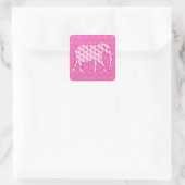 Sticker Carré Ephène de mer - rose glacé et fuchsia (Sac)