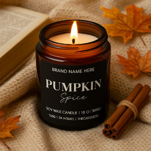 Sticker Carré Épice Citrouille minimaliste Noir personnalisé