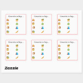 Sticker Carré Épiceries à acheter (Feuille)