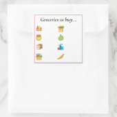 Sticker Carré Épiceries à acheter (Sac)