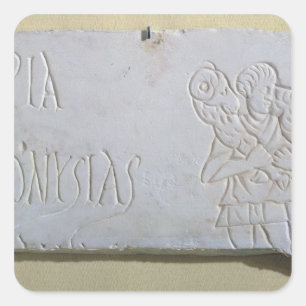 Sticker Carré Epitaph avec un soulagement du Bon Pasteur