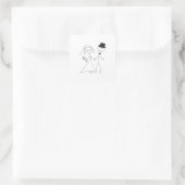 Sticker Carré Épouse et pièce de montage (Sac)